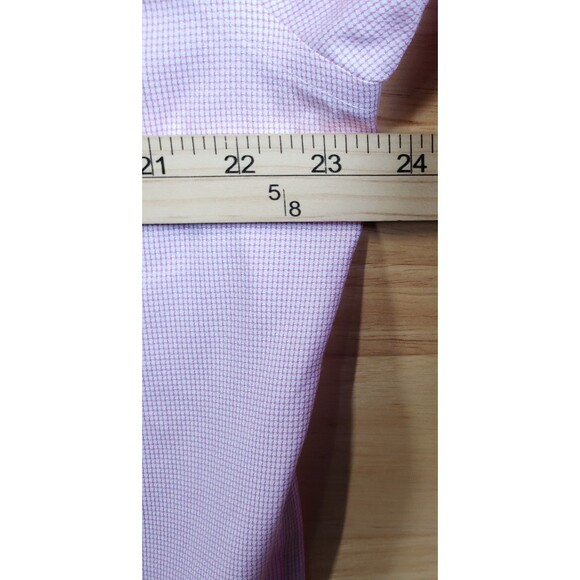 Egara Men’s XL Dress Shirt Pink Check Long Sleeve Non-Iron Cotton - Picture 6 of 7